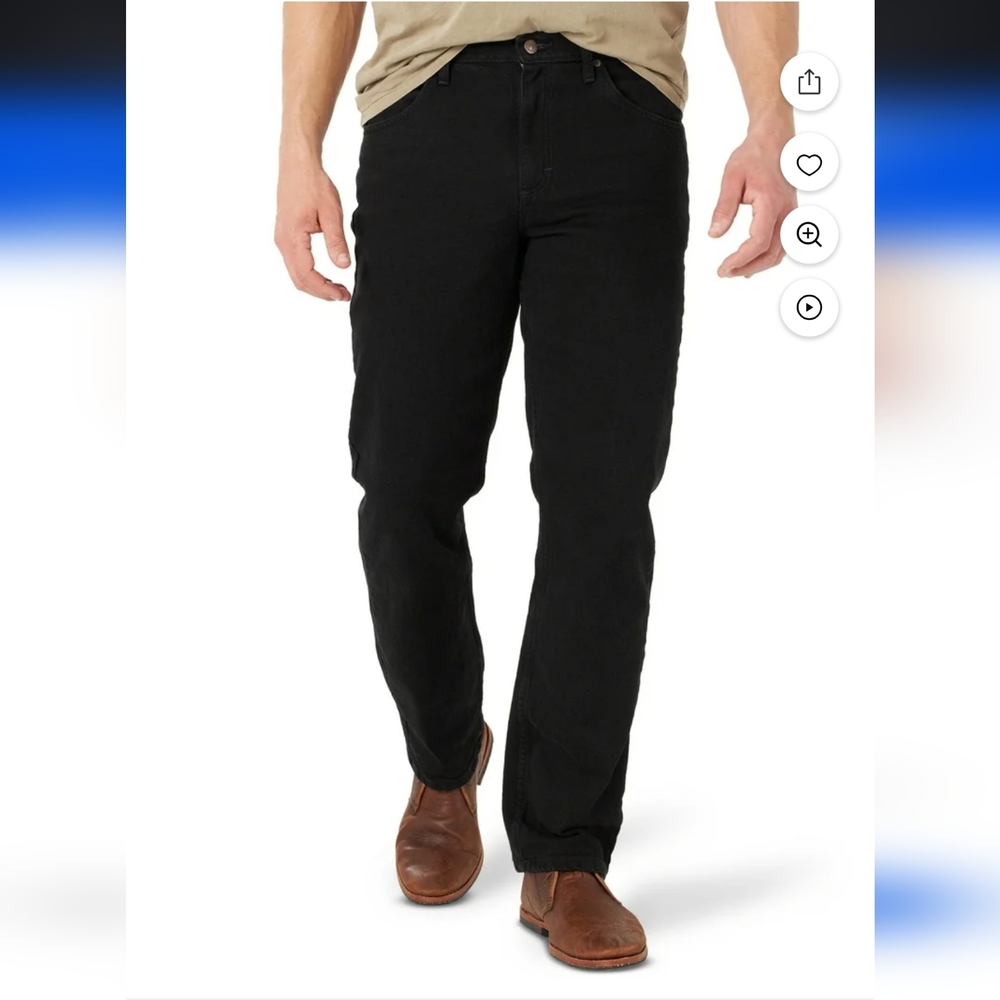 Wrangler Authentics Men's 58x30 Black Classic  Regular Fit Cotton Jean NWOT